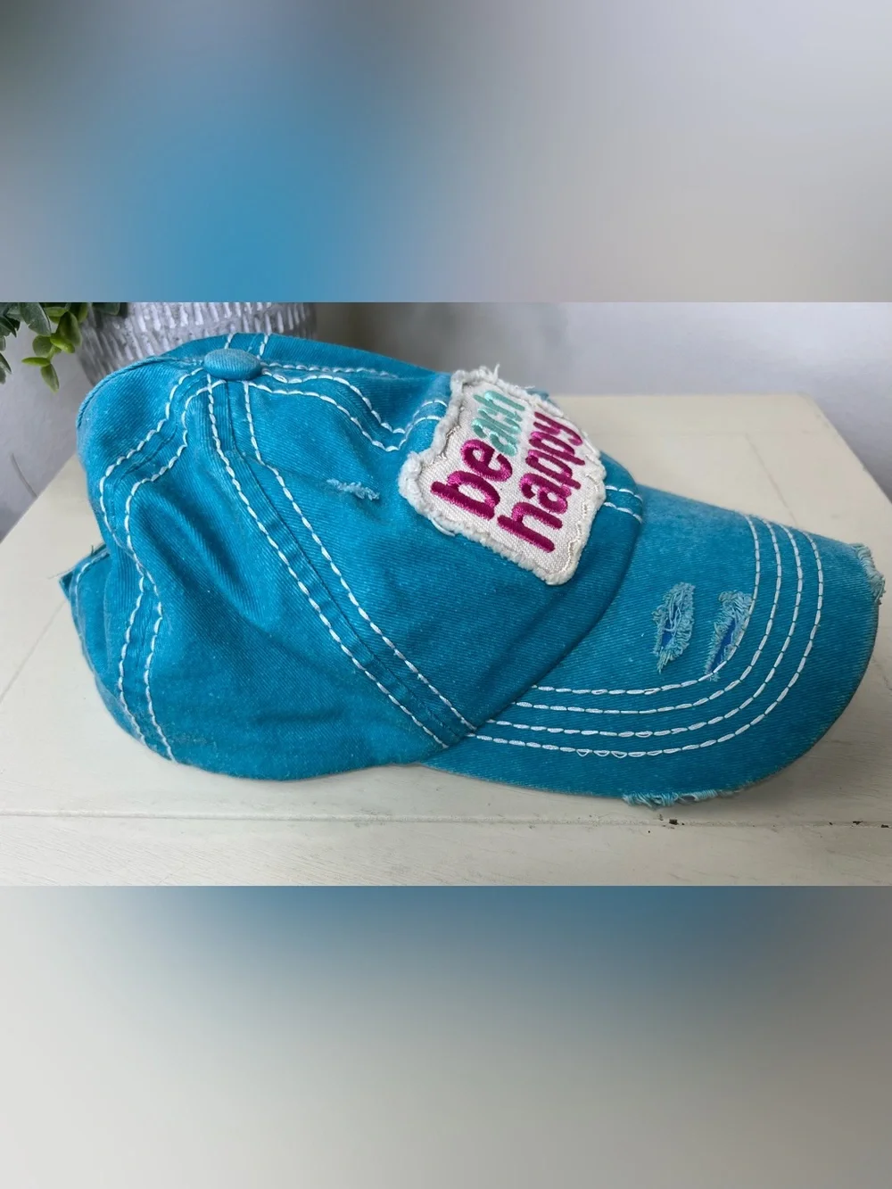 C.C. Beach happy Distressed Hat